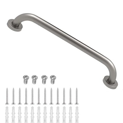 ELLO&ALLO Brushed Nickel Bathroom Shower Grab Bar, Home Care Bath Hardware (16 Inch) - color: Brushed Nickel, size: 16 Inch