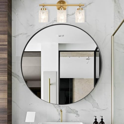 ALICE HOUSE 3-Light Vanity Light Fixture Over Mirror, Brushed Brass, Easy Bulb Replacement, LED Compatible, Bright and Elegant Bathroom Light for Makeup AL5095-W3 - size: 3 Light