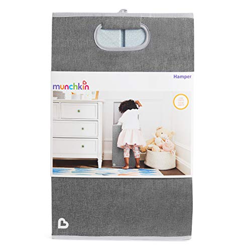 Munchkin Laundry Hamper for Baby and Kids, Collapsible Nursery Organizer with Lid, Grey