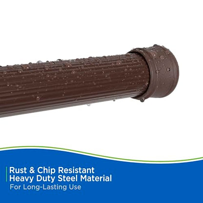 Kenney KN609L/15 Twist & Fit No Tools Spring Tension Standard Shower Curtain Rod with Non-Slip, Non-Scratch Ends, 42-72" Adjustable Length, Easy Install, Brown, 1" Diameter Rust Resistant Steel Tube - color: Chocolate