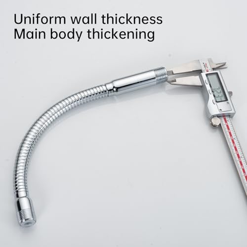 Joyrain Shower Arm Extension with Flange Base, 304 Stainless Steel Extension Pipe, Adjustable Flexible Shower Arm (Brushed stainless teel, 12-Inch Adjustable Flexible Shower Arm) - color: Adjustable Shower Arm(0.75 lbs hose load), size: Brushed stainless
