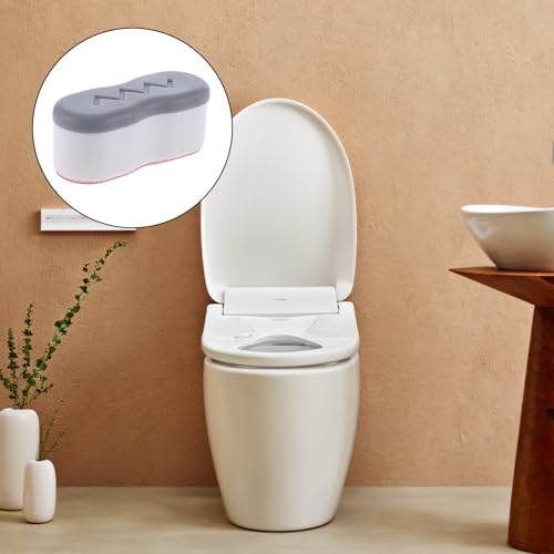 8Pcs Bidet Height-increasing Pads Toilet Seat Risers Toilet Lid Rubber Bumpers with 2 Heights Adjustment Grey & Clear Self Adhesive Universal Bidet Bumpers Replacement Bumpers for Toilet Seat