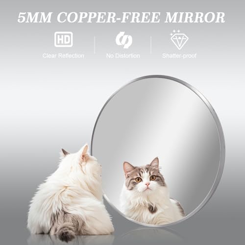 30inch Sliver Round Mirror,Aluminum Brush Framed,Wall Mounted Vanity Mirror,5MM Copper Free Mirror - size: 30"L x 30"W