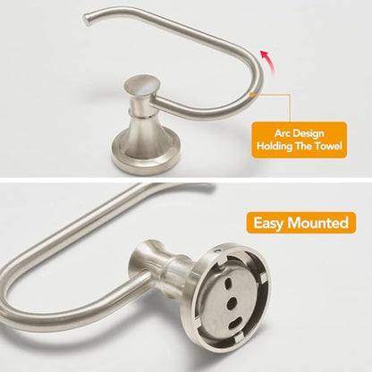 Toilet Paper Holder Wall Mount Bathroom Tissue Holder Brushed Nickel | Pivoting Tissue Roll Holder, High Quality Stainless Steel Hand Towel Ring Rustproof, Bathroom Accessories,Toilet Storage - color: Brushed Nickel