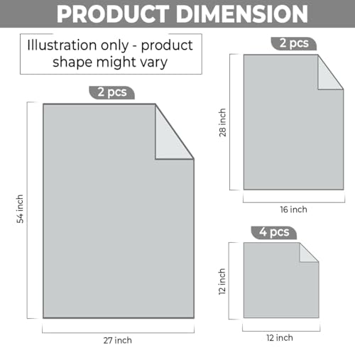 QUBA LINEN Pack of 8 Towels Set, 2 Large Bath Towels, 2 Hand Towels, 4 Wash Cloths, 100% Cotton, Lighter Weight, Quicker to Dry, Super Absorbent, Perfect for Bathroom (Grey) - color: Grey
