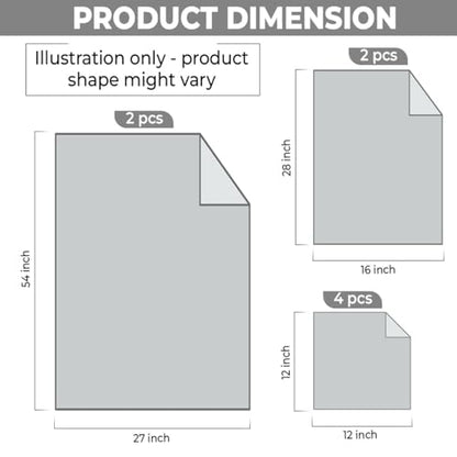 QUBA LINEN Pack of 8 Towels Set, 2 Large Bath Towels, 2 Hand Towels, 4 Wash Cloths, 100% Cotton, Lighter Weight, Quicker to Dry, Super Absorbent, Perfect for Bathroom (Grey) - color: Grey