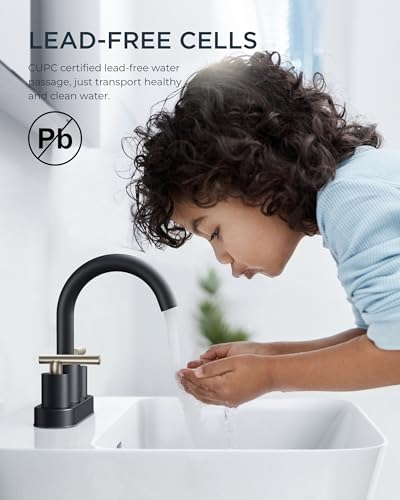FORIOUS 4 Inch Centerset Bathroom Sink Faucet Black and Brushed Nickel | Brushed Nickel and Black bathroom faucet 4 In, RV Sink Faucet Bathroom with Pop Up Dain, 24" Water Hose, 1.2gpm Spare Aerator - color: Stainless Steel&Black, style: Classic