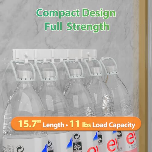 16" Heavy Duty Wall Mount Coat Rack with 6 Hooks, 2-Pack (White) | Strong Glue or Screw Mount，coat hanger for hanging Coats, Hats, Jackets & Bags in Entryway, Bedroom, Bathroom or Closet - color: White - 2 Pack