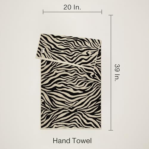 Everlayer Luxury XL Hand Towels, 2 Pack, 20 x 39 Inch, Made in Portugal | 500 GSM, 100% Combed Cotton, Utra-Soft & Plush, Reversible Design, Oeko-Tex Certified, Oversized, Incl 2 Pieces,Black Allover - color: Black Allover, size: Hand Towel, style: 2 Pcs