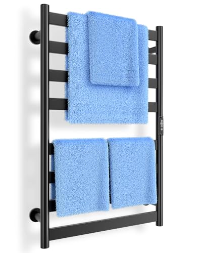 Poloma Paraheeter Towel Warmer, Heated Towel Rack, Towel Warmer Racks for Bathroom, Towel Dryer, Towel Heater, Wall Mounted, Matt Black, CSA Certified. - size: 8bars-31.5"(L) x 19.5"(W)-MATT BLACK