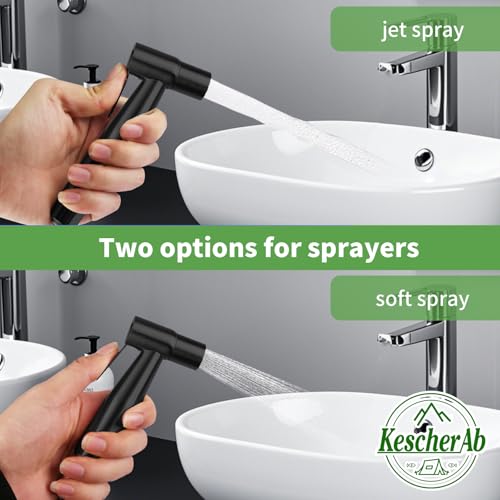 Handheld Toilet Bidet Sprayer for Toilet | Adjustable Water Pressure Control with Complete Bidet Spray Hoses Kit for Feminine Wash, Cloth Diaper Sprayer for Baby Wash - color: Black
