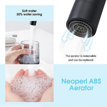 CREA Bar Sink Faucet, Sink Faucets Single Hole Black for Bathroom Kitchen Campers with Deck Plate Prep Wet Utility Small Mini Outdoor Vessel Farmhouse Vanity Lavatory - color: Black