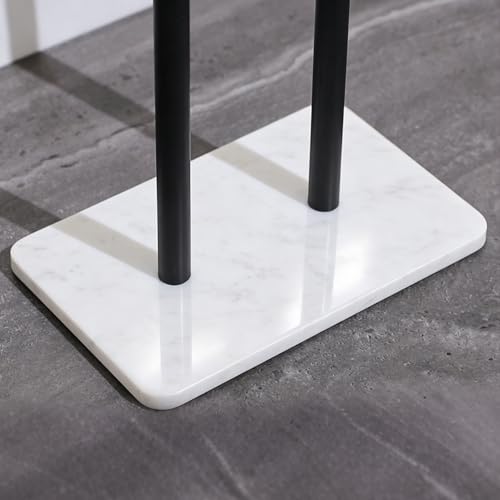 ZUNTO Freestanding Toilet Paper Holder with Top Storage Shelf for Wet Wipe, Phone or Other Small Items, Tissue Roll Dispenser Stand with Marble Base, Bathroom Toilet Roll Holder for Extra 3 Rolls