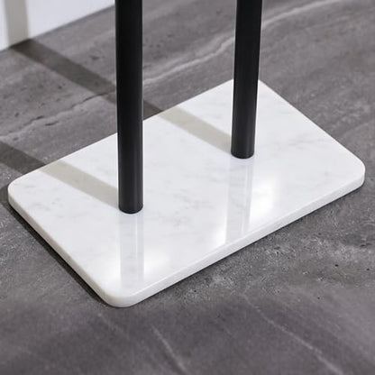 ZUNTO Freestanding Toilet Paper Holder with Top Storage Shelf for Wet Wipe, Phone or Other Small Items, Tissue Roll Dispenser Stand with Marble Base, Bathroom Toilet Roll Holder for Extra 3 Rolls
