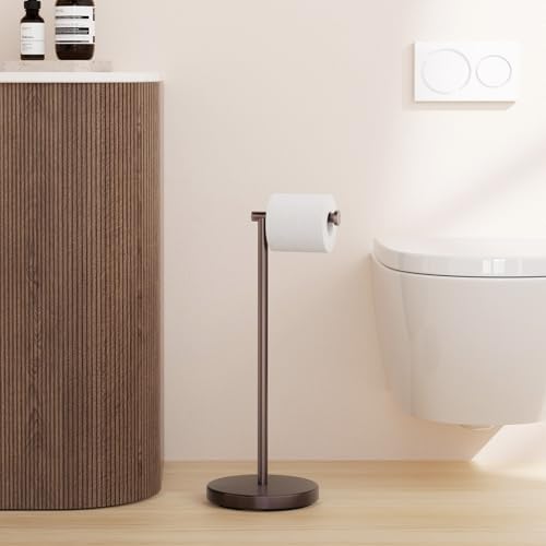 KES Bronze Toilet Paper Holder Stand, Heavy Base, 18/8 Stainless Steel | Freestanding Design, Anti-Slip Padded Base, 1-Minute No-Drill Assembly, Fits All Roll Sizes, Compact 8-Inch Base - color: Bronze, size: 20.2" H