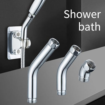 Shower Elbow Adapter for Handheld Shower Head 45 Degree Connectors Stainless Steel Construction Polished Chromes Finish - color: Long