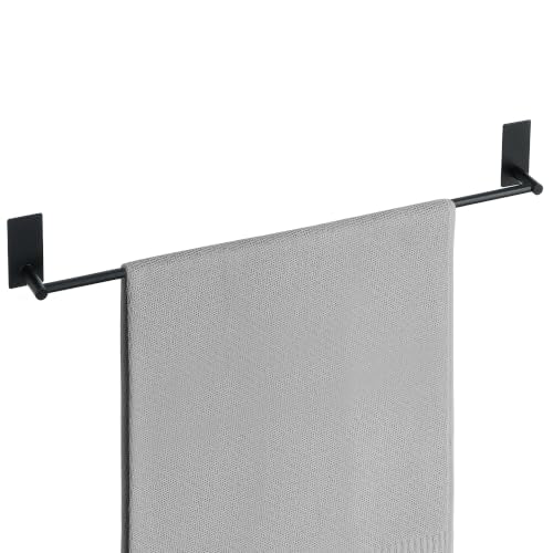 Alise Adhesive Towel Bar,28 Inch Towel Racks for Bathroom,Matte Black | SUS 304 Stainless Steel Towel Rod,Bathroom Towel Holder No Drill, Strong Self Adhesive Towel Bar for Bathroom Kitchen - color: Black, size: PJ-28 Inch