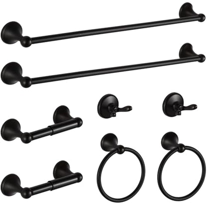 BGL Bathroom Hardware Set Oil-Rubbed Bronze Bath Towel Bars Adjustable Expandable Bathroom Accessory Set Towel Racks 8-Pieces Wall Mount - color: 8 Pcs Orb