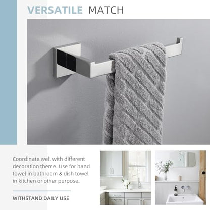 Angle Simple Towel Holder for Bathroom, Hand Towel Bar, Polished Chrome | Rustproof SUS304 Stainless Steel, Open Arm Hanger with Clean Modern Style, Ideal for Kitchen Shower Vanity Sink, Screw Mount - color: Polished Chrome