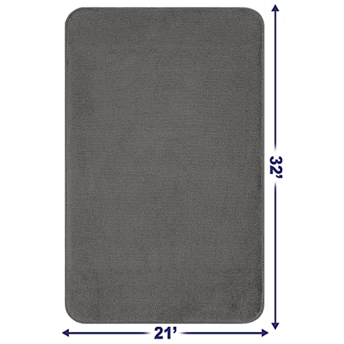American Soft Linen 21x32 Fluffy Foamed Slip Reducer Bath Rug, Machine Washable Area Bath Mat Rugs for Bathroom, Gray - color: Dark Gray, style: 21x32" Fluffy Foamed Bath Mat