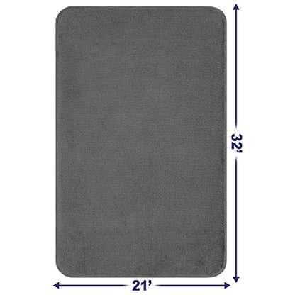 American Soft Linen 21x32 Fluffy Foamed Slip Reducer Bath Rug, Machine Washable Area Bath Mat Rugs for Bathroom, Gray - color: Dark Gray, style: 21x32" Fluffy Foamed Bath Mat