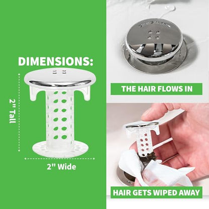 SinkShroom Revolutionary Bathroom Sink Drain Protector Hair Catcher, Strainer, Snare, Silicone , Brushed, Sinkshroom Chrome Edition, 1" -1.4" - color: Sinkshroom Chrome Edition