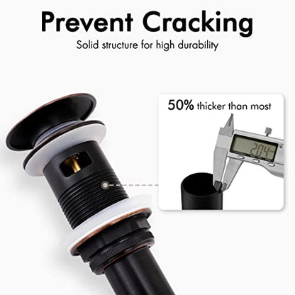 KES Bathroom Faucet Vessel Vanity Sink Pop Up Drain Stopper with Overflow Oil Rubbed Bronze, ALL Metal Rustproof Brass and 304 Stainless Steel, S2008A-ORB - color: Oil Rubbed Bronze, style: With Overflow, 1 Pack