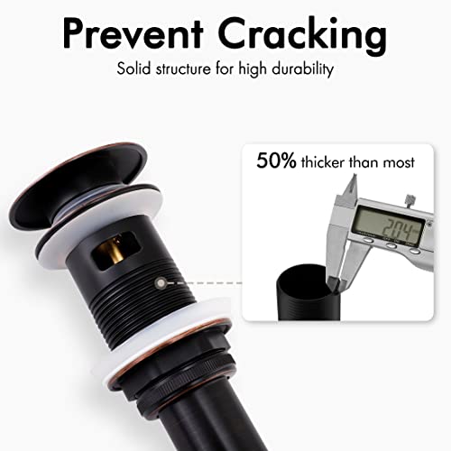 KES Bathroom Faucet Vessel Vanity Sink Pop Up Drain Stopper with Overflow Oil Rubbed Bronze, ALL Metal Rustproof Brass and 304 Stainless Steel, S2008A-ORB - color: Oil Rubbed Bronze, style: With Overflow, 1 Pack