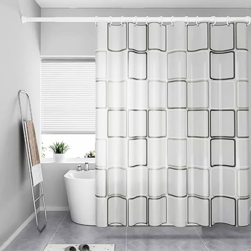 Shower Curtain Liner, Big Square Waterproof PEVA Shower Curtains with 3 Duty Heavy Bottom Magnets and 12 Rust Proof Grommets, 72x72 Weighted Shower Liner for Shower Stall, Bathtubs - color: Big Square