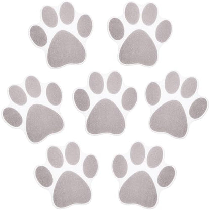 Mudder 20 Pcs Non Slip Bathtub Sticker Cute Anti Slip Shower Sticker Adhesive Black Grey Pink Paw Decal Safety Traction Grip Treads Appliques for Bathtub Pool Boat Stair Shower Floor(Gray) - color: Gray