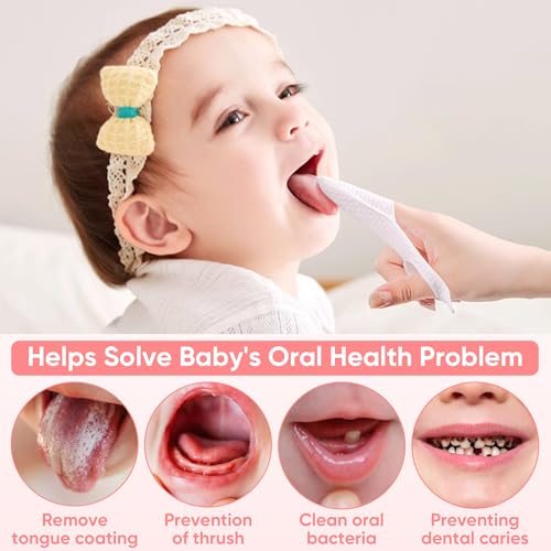 EASICUTI 40Pcs Baby Finger Toothbrush, Dry Wipes Baby Toothbrush, Baby Tongue Cleaner, Newborn Tooth and Gum Wipes, BAB y Oral Cleaner, Infant Toothbrush Mouth Clean for 0-36 Month - size: 1 Count (Pack of 40)
