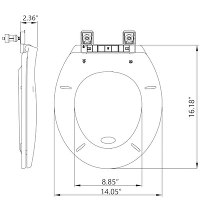 17" Round Toilet Seat with Slow Close Cover, Easy Clean and Stain-Resistant,Quick-Release Hinges and Quick-Attach Hardware,Comfort Fits for Most Round Toilets,White - size: Round (17″)