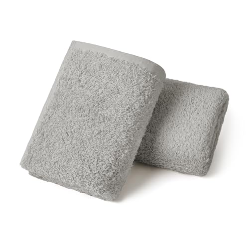 REDKISS 2-Pack Luxury Hand Towels, 16x32 Inch 450G 100% Cotton, Grey Quick-Dry Bathroom & Kitchen Towels, Super Soft and Highly Absorbent - color: Grey, size: hand towel set of 2