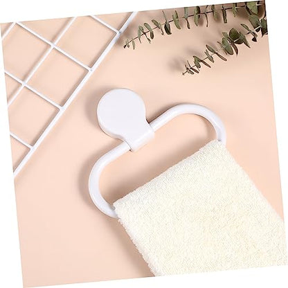Self-Adhesive Towel Ring for Bathroom and Kitchen No Drilling Required Abs Material Modern Design Easy Installation White Towel Holder for Towels and More