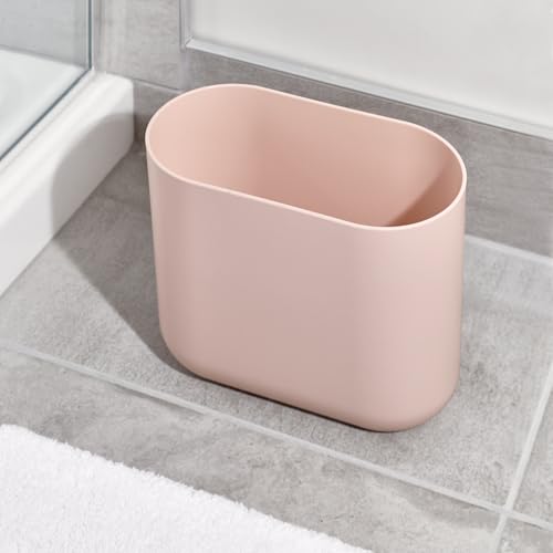 iDesign Small Slim Plastic Bathroom Trash Can, 2-Pack, Pink | Bedroom, Office, Desk, Dorm - color: Pink, style: Pack of 2