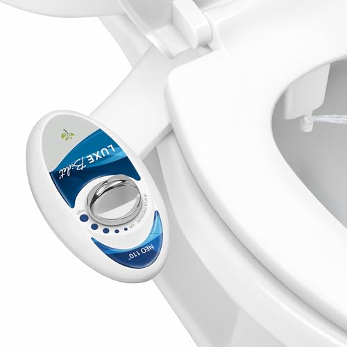 LUXE Bidet NEO 110 - Non-Electric Bidet Attachment for Toilet Seat, Blue | Single Nozzle, Adjustable Water Pressure, Rear Wash - color: Blue