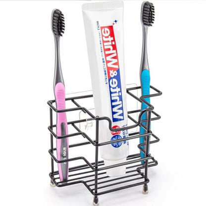 Toothbrush Holders for Bathroom, 3-Slot Black | Wall-mounted Hygienic Bathroom Storage for Countertop or Shower - size: Medium