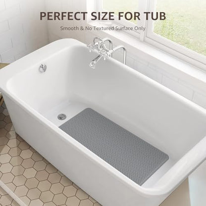 OTHWAY Bathtub Mat Non Slip, 27" x 17" Bath Mat for Tub, Machine Washable Shower Anti Slip Mat with 246 Strong Suction Cups (Grey) - color: Grey, size: 27" x 17" (Rectangular)