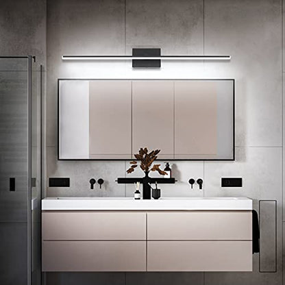 Modern LED Dimmable Vanity Light 40 inch Matte Black Bathroom Wall Lighting Fixtures - color: Black- Dimmable, size: 40-inch