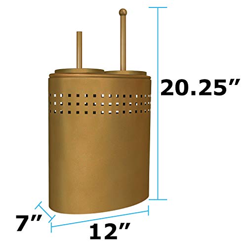 Blue Donuts Toilet Brush and Plunger Set with Holder, Modern Gold Bathroom Accessories Toilet Plunger and Toilet Bowl Brush Combo - color: Gold