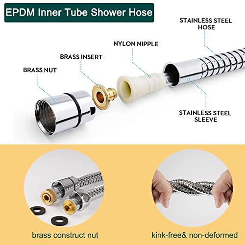Kitchen Faucet Sink Sprayer Attachment Set,3 Modes Sink Sprayer Replacement Head with Stainless Steel Hose,Faucet Aerator and Brass Diverter Valve (5 pcs Adapter) for Washing Fruit,Dishes and Hair1 - color: With Silver Hose