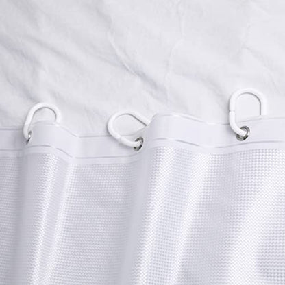 NTBAY EVA Shower Curtain Liner, 72 x 72, 6 Gauge, Semi Clear Water Cube | Water-repellent EVA Liner with 3 Bottom Magnets, 12 Reinforced Grommets, and 12 Plastic Hooks - color: Clear Checkered, size: 72"W x 72"L (Pack of 1)