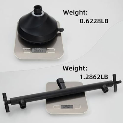 Double Shower Head with Shower Head Shut-Off Valve,High Pressure 4 Setting Dual ShowerHead System For Couples,2 Person Shower Manifold Built-in Valve,2 Shower Sprayers Combo,Matte Black,AB1MG - color: Matte Black, size: 7.5
