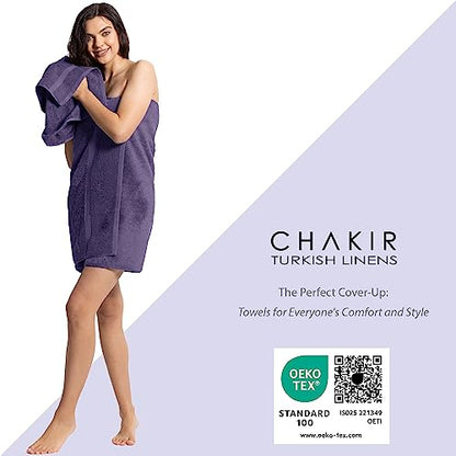 Chakir Turkish Linens Personalized 3 Piece Towel Set, 100% Cotton Luxury Turkish Towels for Bathroom, Soft Absorbent Towel Set with Bath Towel Hand Towel and Washcloth, Plum - color: Plum