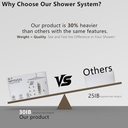 Thermostatic Shower System Dual Shower Heads with 16" Ceiling Mounted Rain Shower Head & 6" Wall Mounted Head 4 Function Shower System with body jets Can All Run Together, Brushed Nickel - color: Brushed Nickel, style: 16 inch +6 jets
