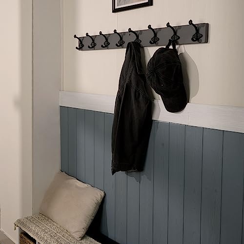 WEBI Rustic Coat Rack Wall Mount,35.43" Long 8 Cast Iron Coat Hooks Wall Mounted,Heavy Duty Wall Coat Hanger Hooks for Hanging Coats,Clothes,Jacket,Gray - color: Gray, size: 35 Inch