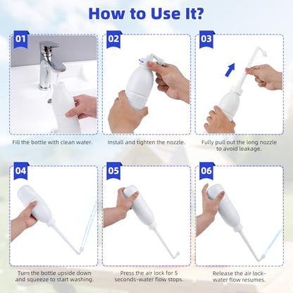 Hibbent Portable Bidet for Travel, Handheld Travel Bidet for Personal Hygiene Care, Personal Cleansing Use, Extended Nozzle, 21.8oz(620ml) , White - color: White, style: 620ml
