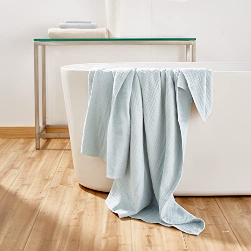 UCHINO Waffle Twist Cotton Washcloth Absorbent Quick Dry 13 x 13 1Pc Blue - color: Ocean, size: Wash Cloth