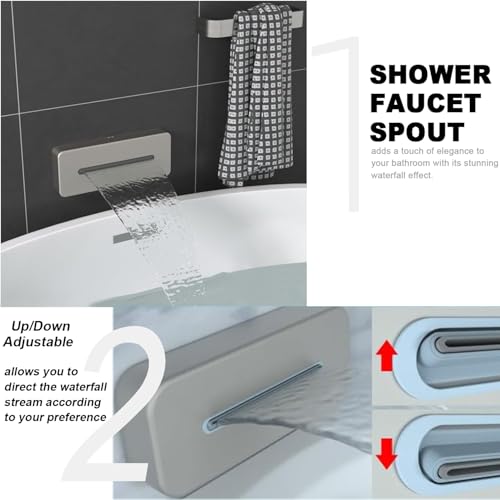 ENGA Dual Shower Head System with Tub Spout, Ceiling Mount 12 Inch Shower Head with 6 Inch Wall Mount Shower Head Shower Faucet Set, Brushed Nickel - color: Brushed Nickel, style: Tub+10"+6" Head
