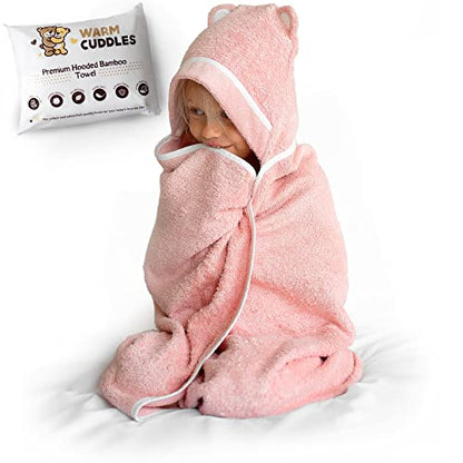 Premium Toddler Towels with Hood - Extra Soft Rayon from Bamboo Toddler Bath Towel (Pink) - color: Pink